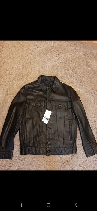 Geaca de piele naturala . Zara Premium,model Rick Owems