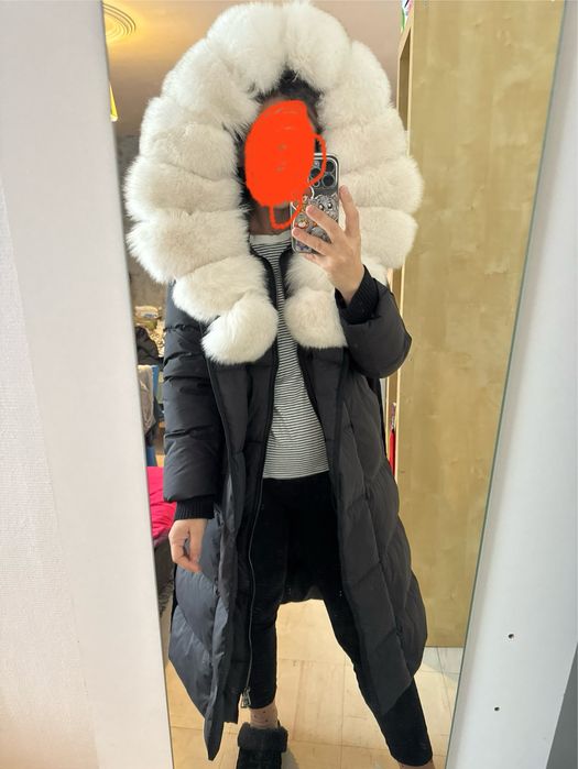 Geaca lunga cu blana naturala