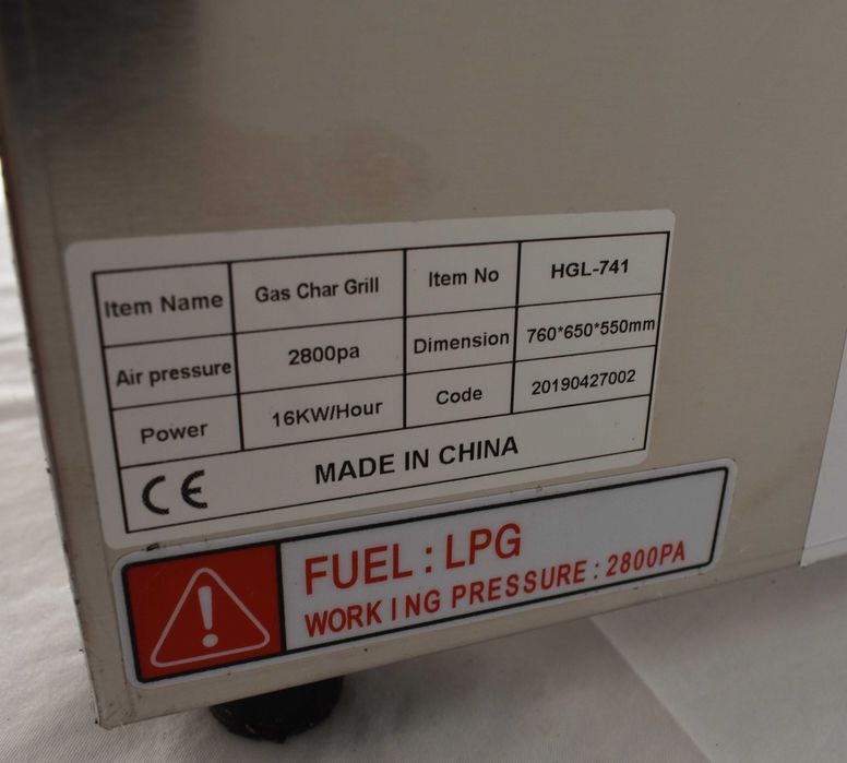 Grill profesional roca vulcanica, gaz LPG, placi fonta, 2 zone