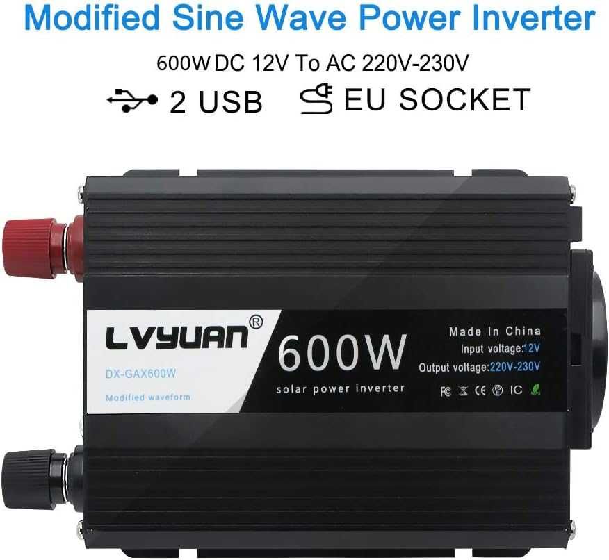 Invertor/Transformator curent 600W pentru mașină, 12-220v, NEGOCIABIL