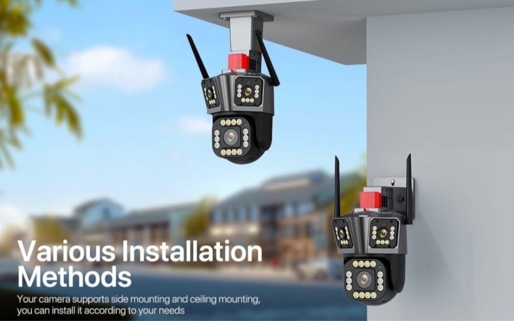 Camera supraveghere tripla  V380 6K 12MP WIFI PTZ night vision