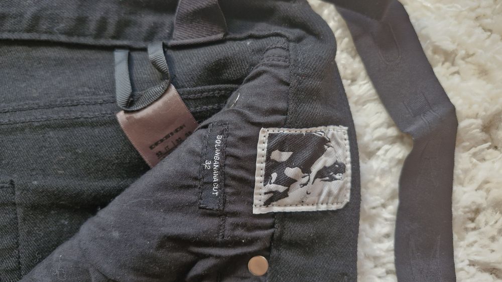 Rick Owens type black waxed jeans bolanbanana bootcut