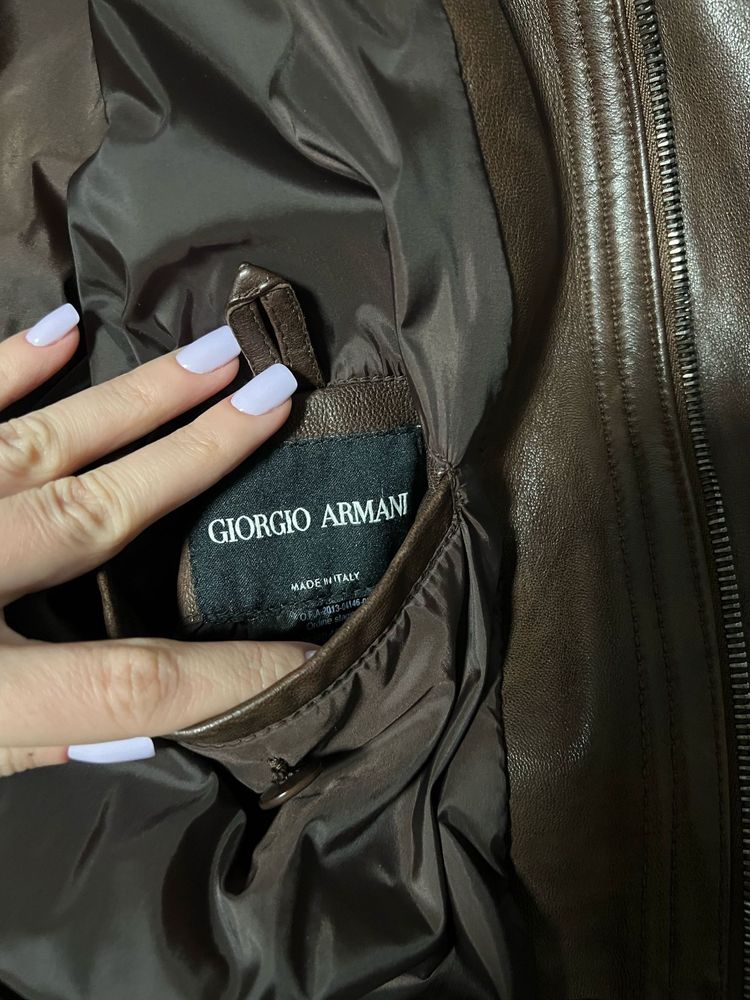 Geaca de piele Giorgio Armani originala, vintage, Made in Italy