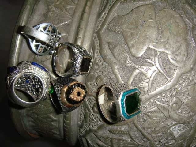 Кольца печатки Мужские 925 Серебро и Золото с мечетью