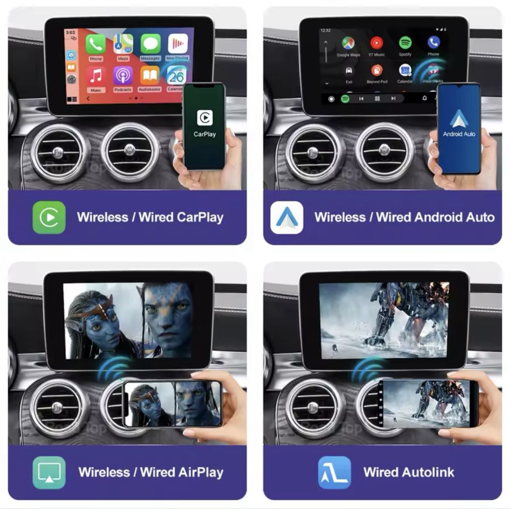 Безжичен Apple CarPlay / Android Auto модул за Mercedes C GLC CLA GLA