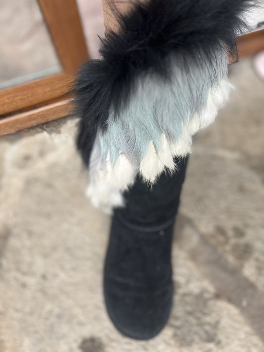 Апрески естествин велур и косъм лисица