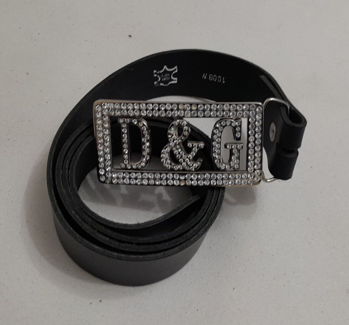 Curea D&G reglabilă, centura Dolce & Gabbana piele naturală neagră 114