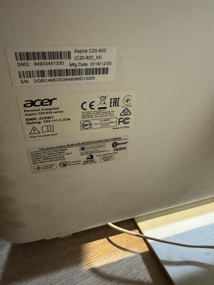 Acer aspire C20-820 Моноблок