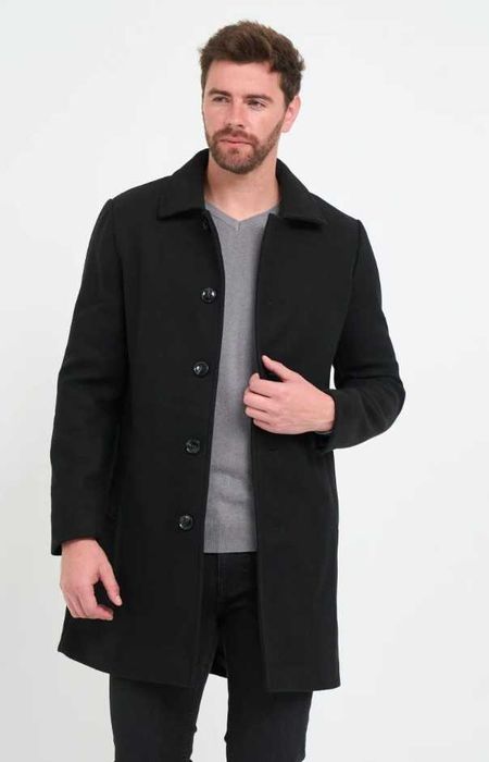 Palton slim de lux 48 M 50 L Michael Kors NOU lana si casmir negru