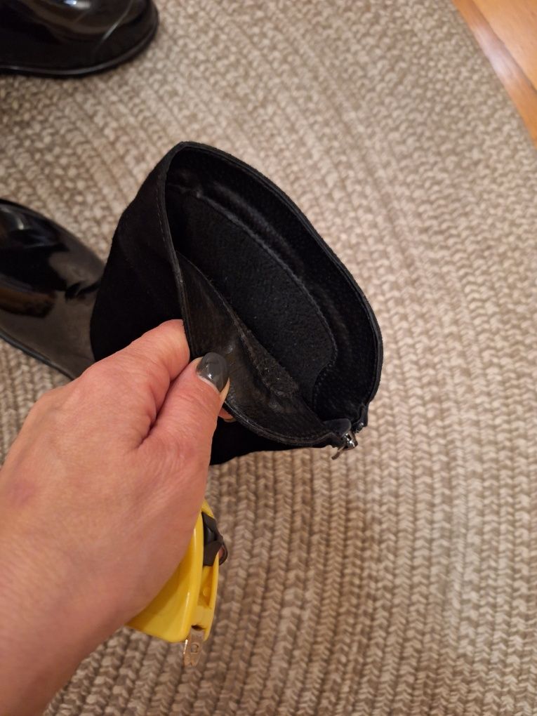 Cizme cauciuc cu piele intoarsa negre 37