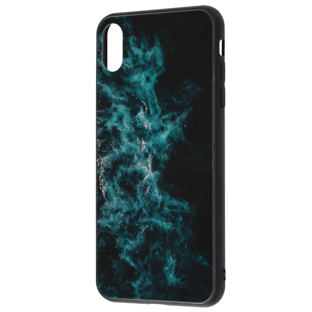 Husa cu spate de sticla pentru iPhone X / XS - Blue Nebula