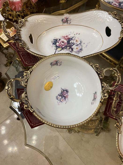 Vas portelan/suport bronz