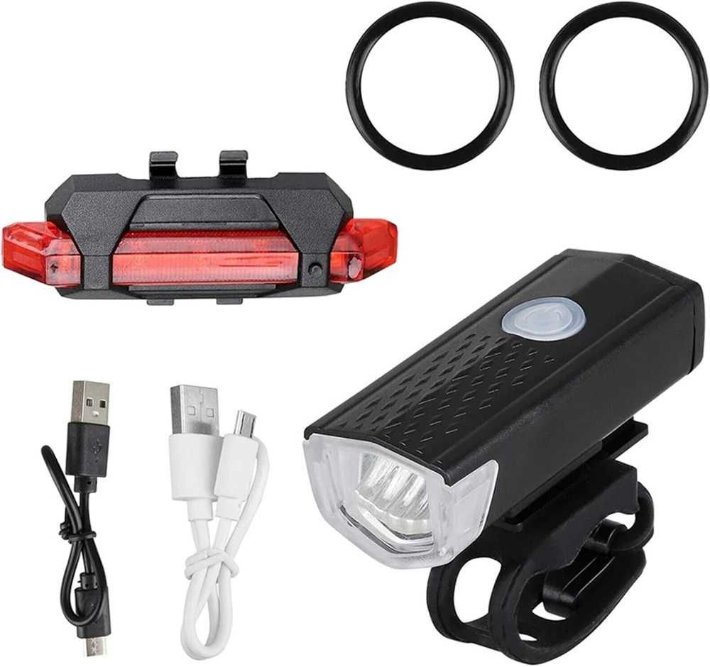 LED Комплект за велосипед, Фар и Стоп Светлина - 800mAh/USB порт.