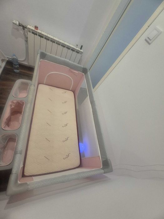 Бебешка кошара Kinderkraft / розова Матрак Pierre Cardin