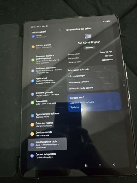 Samasung galaxy Tab A9 + aproape noua