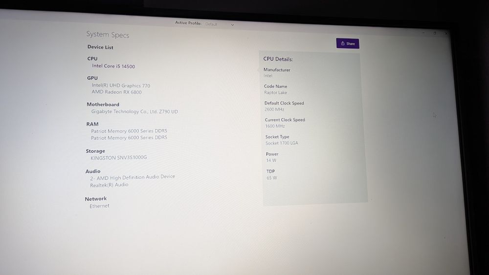 PC gaming i5 14500 Rx 6800 sau 9070 16gb 32gb Ddr5 6000mhz sursa 1000w