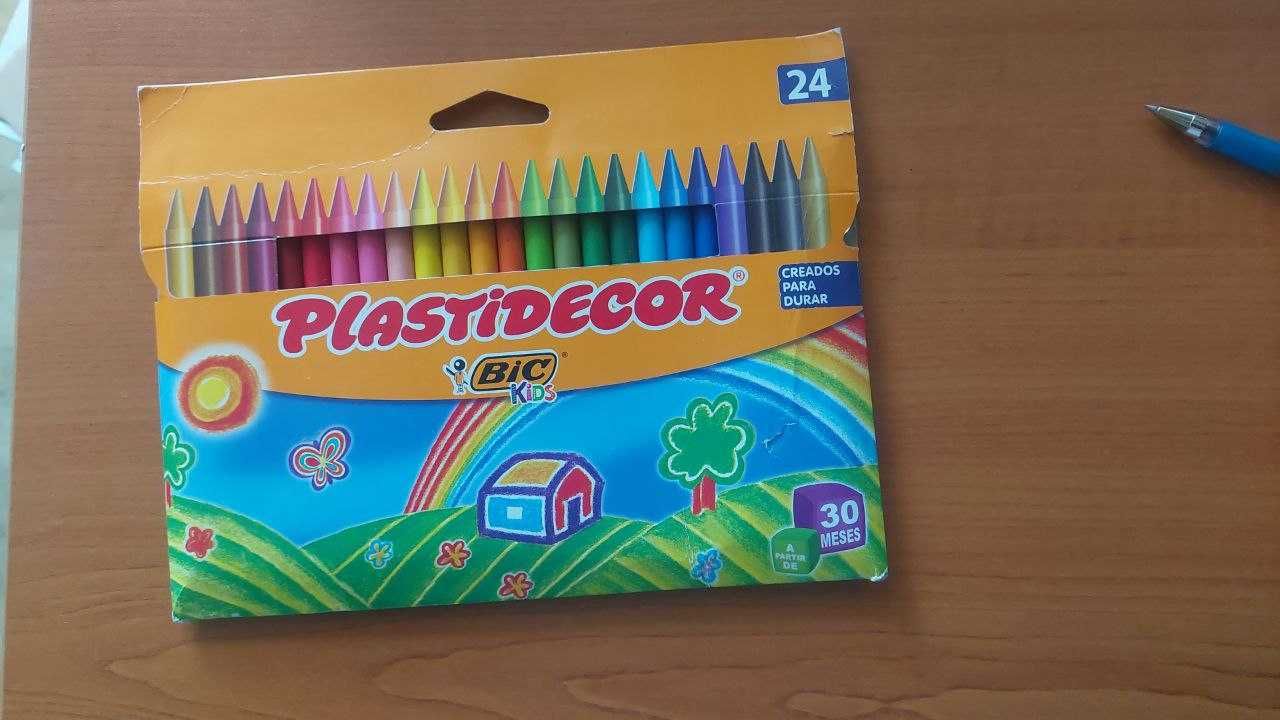 Bic Kids Plastidecor   Цветни восъчни моливи 24 бр.