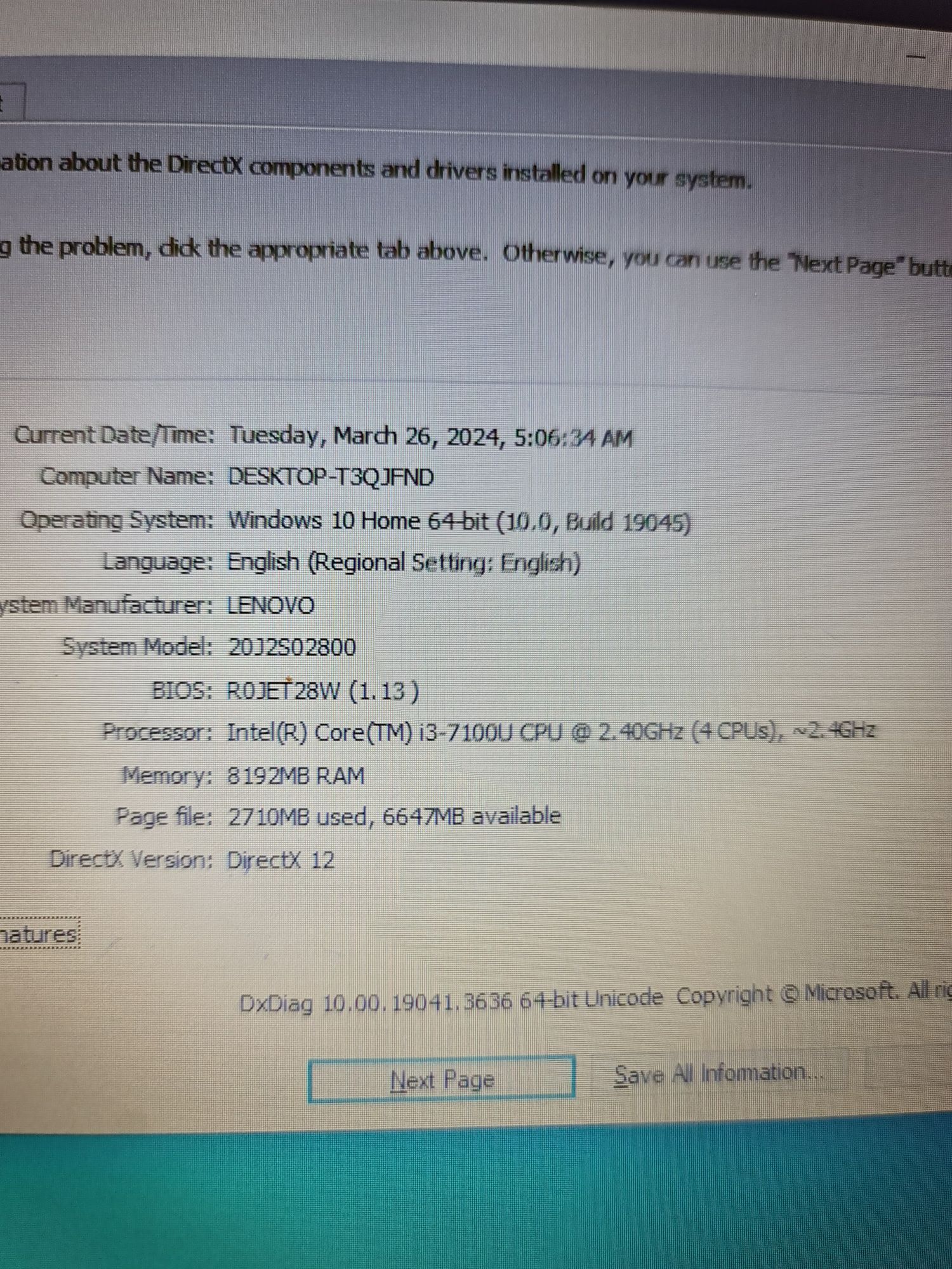 Laptop Lenovo 13 ,i3 gen7