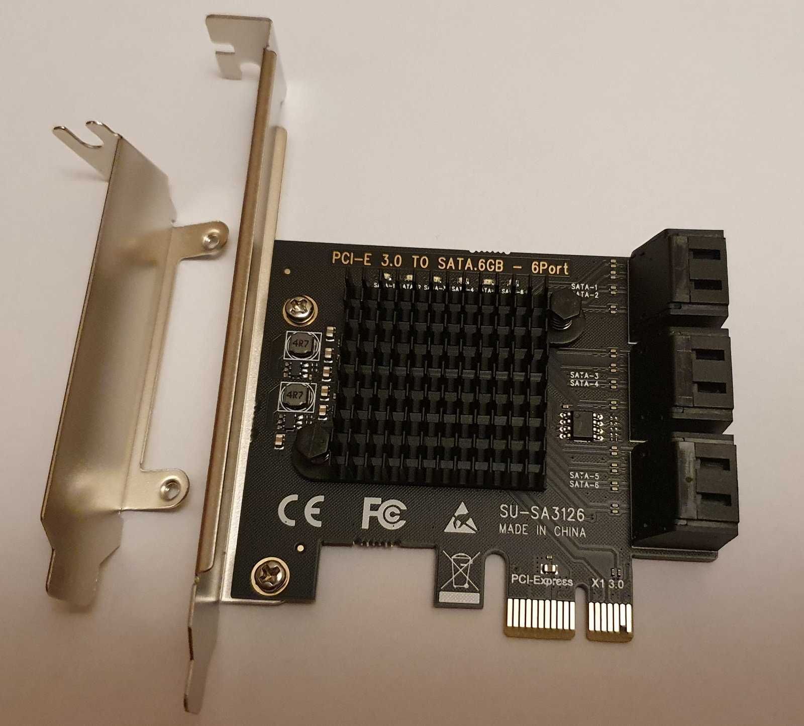 Adaptor porturi SATA3 (2, 4, 6, 8) de la PCIe x1 - SSD / HDD / DVD