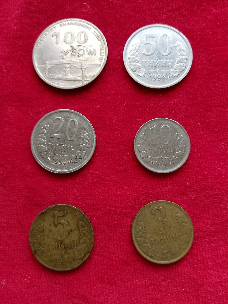 Монеты  Узбекистана 1994г