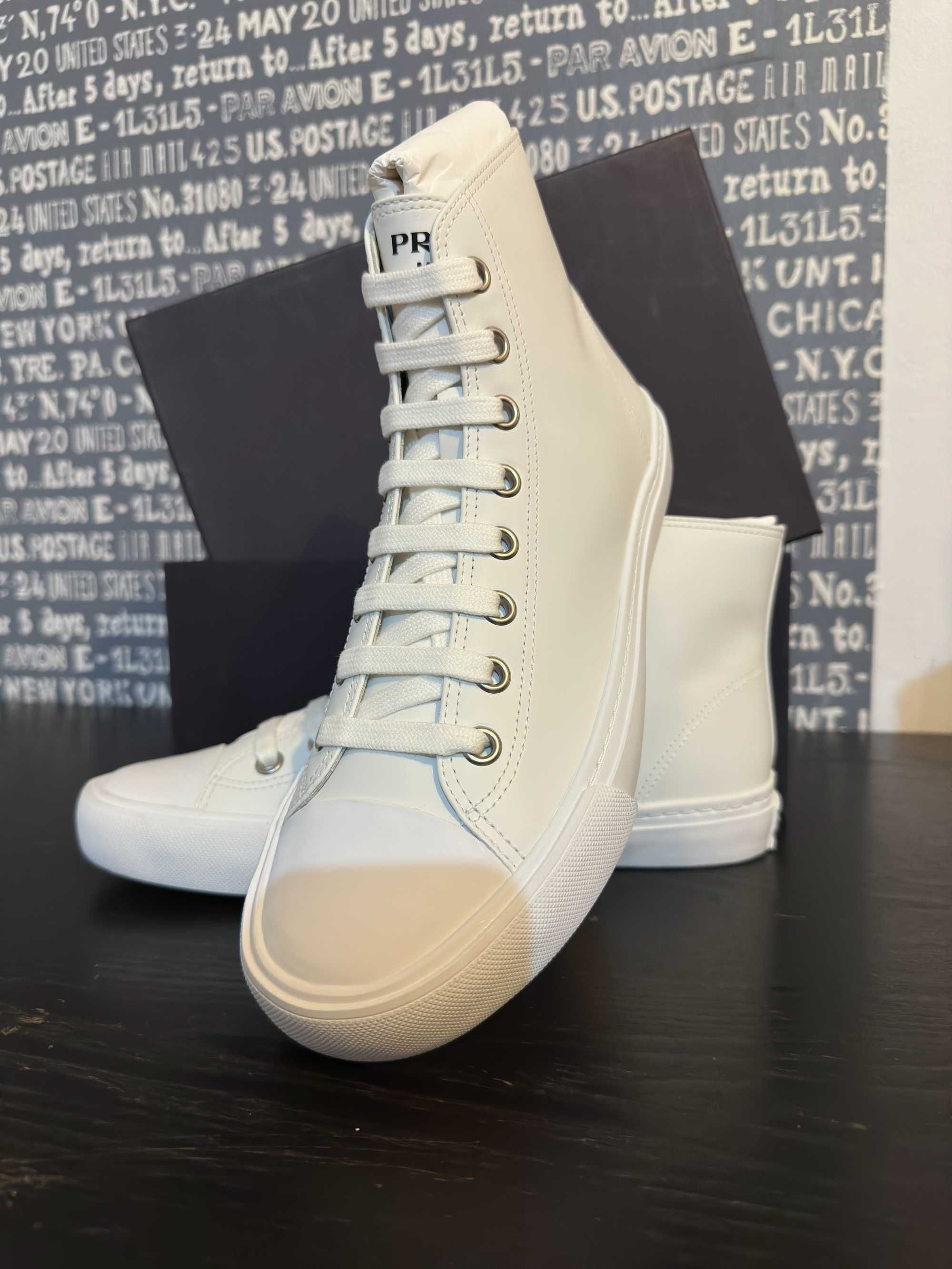 Prada Men's White High-Top Sneaker