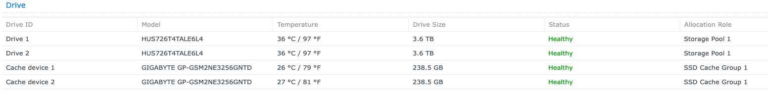 Synology DiskStation DS920+ NAS / 2x 4TB Mirror + 2x 256 M2 Cache