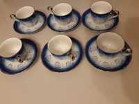 Serviciu,cafea,set,6 cescute,potelan