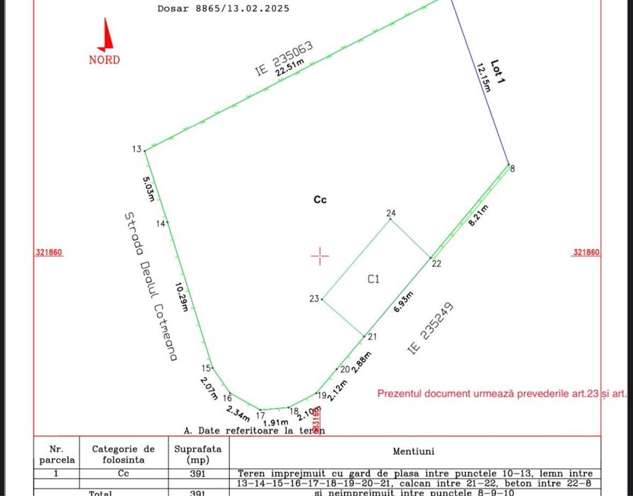 Vand teren sector 5 391 m2 str Neptun