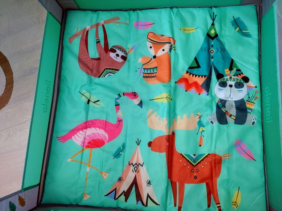 LIONELO MILLE Patut de calatorie si tarc de joaca 2 in 1 100x100 cm