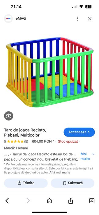 Țarc pentru copii din plastic