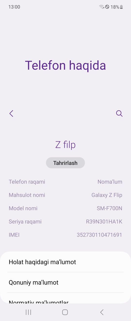 Samsung Z filp  8/256 GB