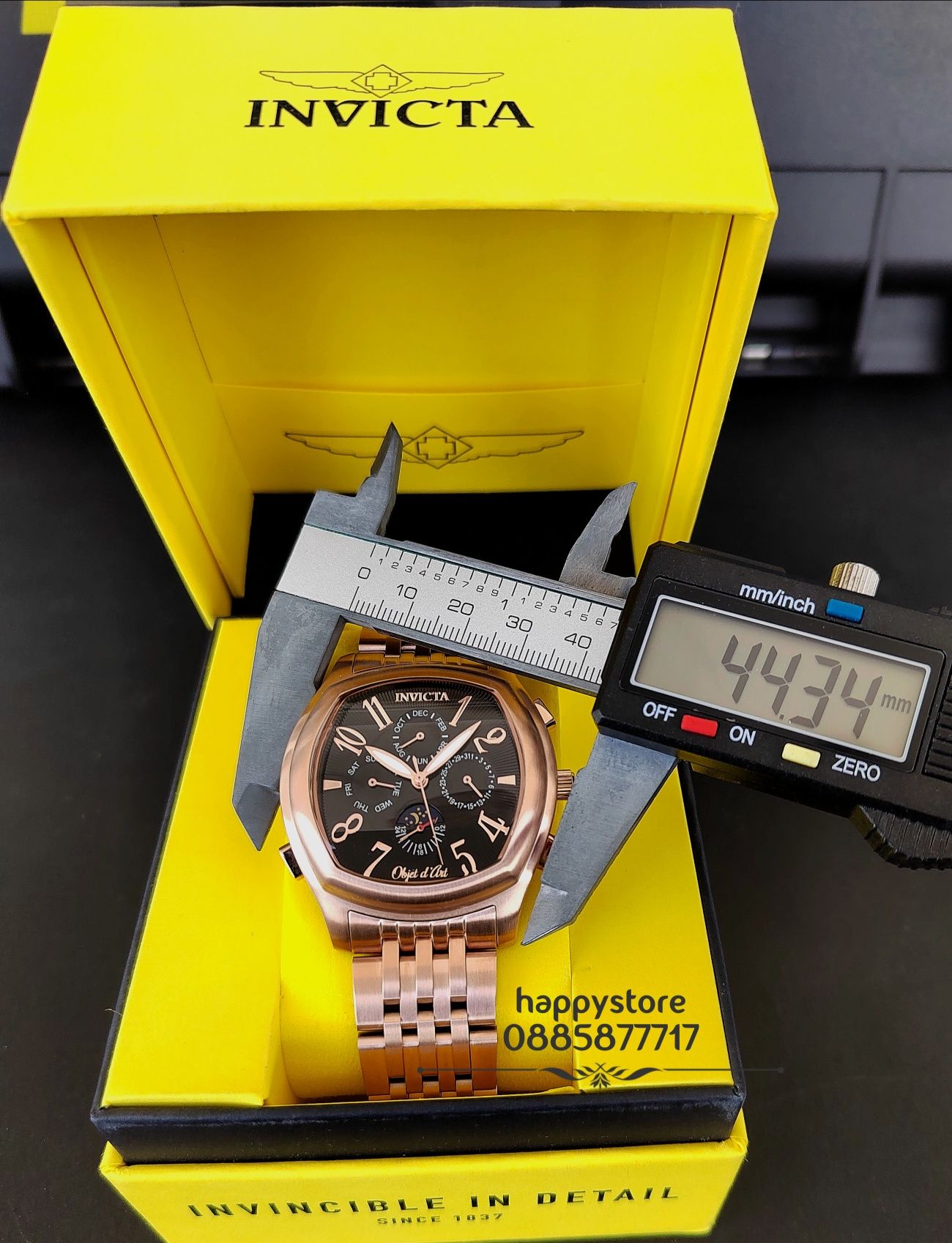 часовник INVICTA Object D Art automatic Rose Gold 44 mm, Инвикта нов