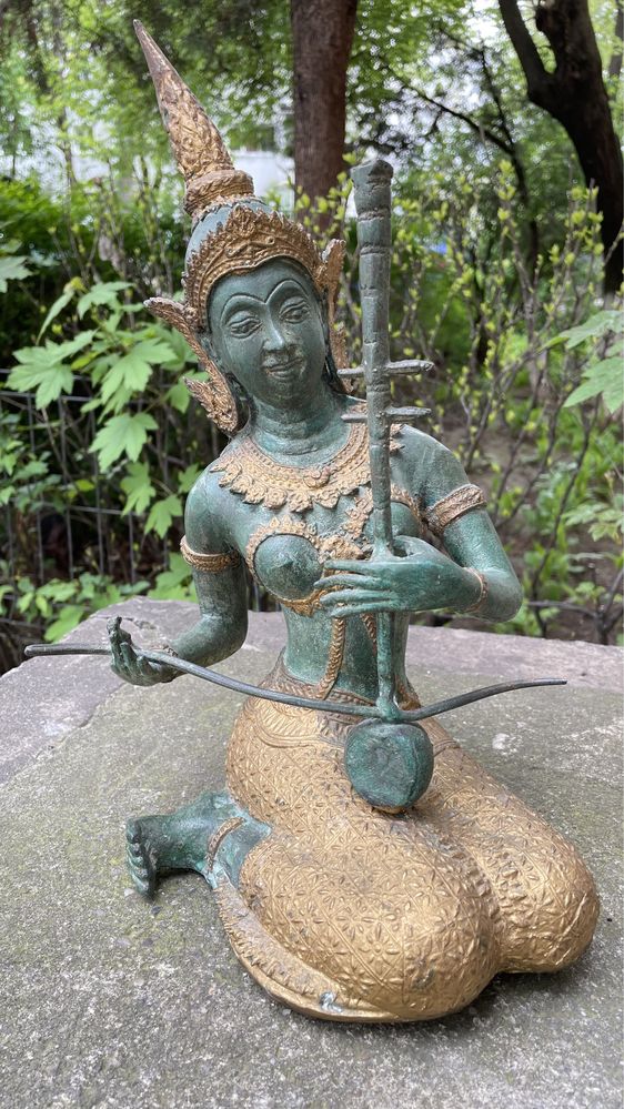 Statuie Bronz Turnat Zeita Thai Theppanom-Indonezia-Deosebit-Colectie