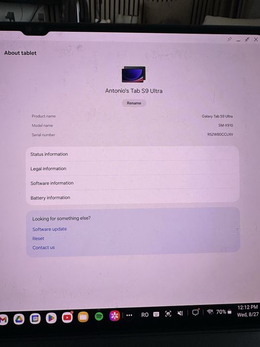 Samsung Tab S9 Ultra, 256GB, WI-Fi
