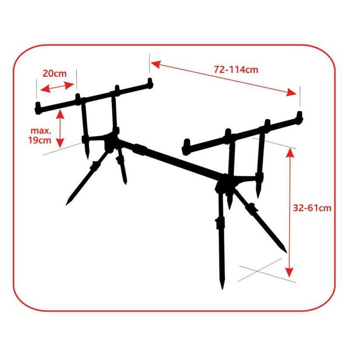 Rod pod Baracuda #5 pentru 4 lansete