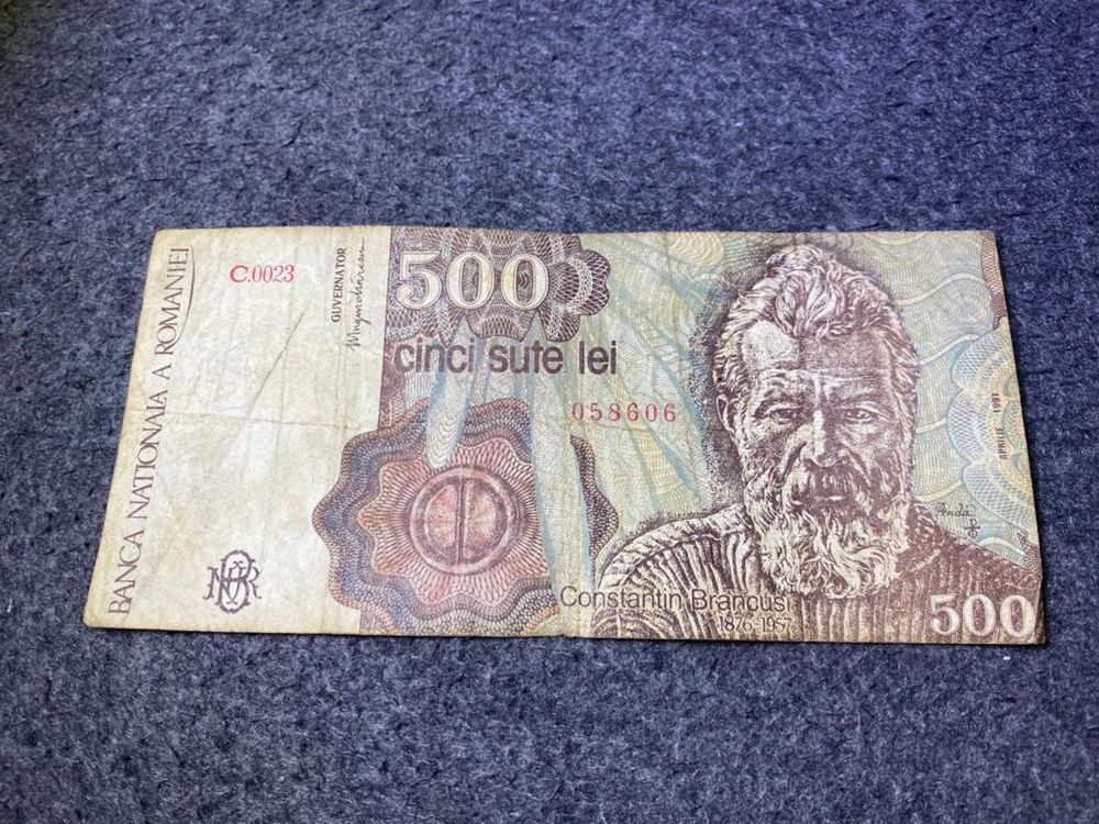 Bancnota 500 lei cu Ctin Brancusi