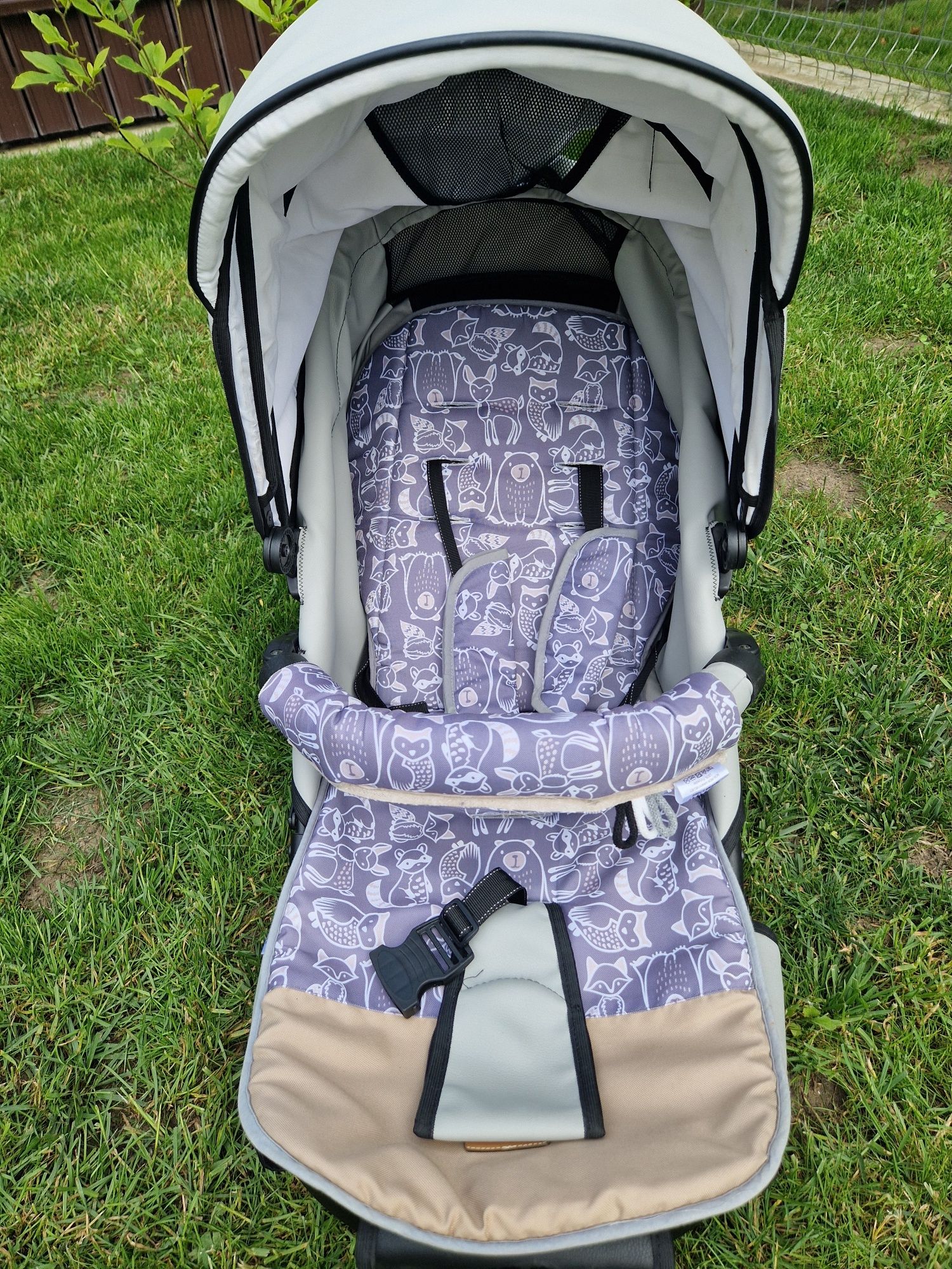 Vând cărucior Krausman 3 in 1 Rider Soft Light Grey - Testat ADAC