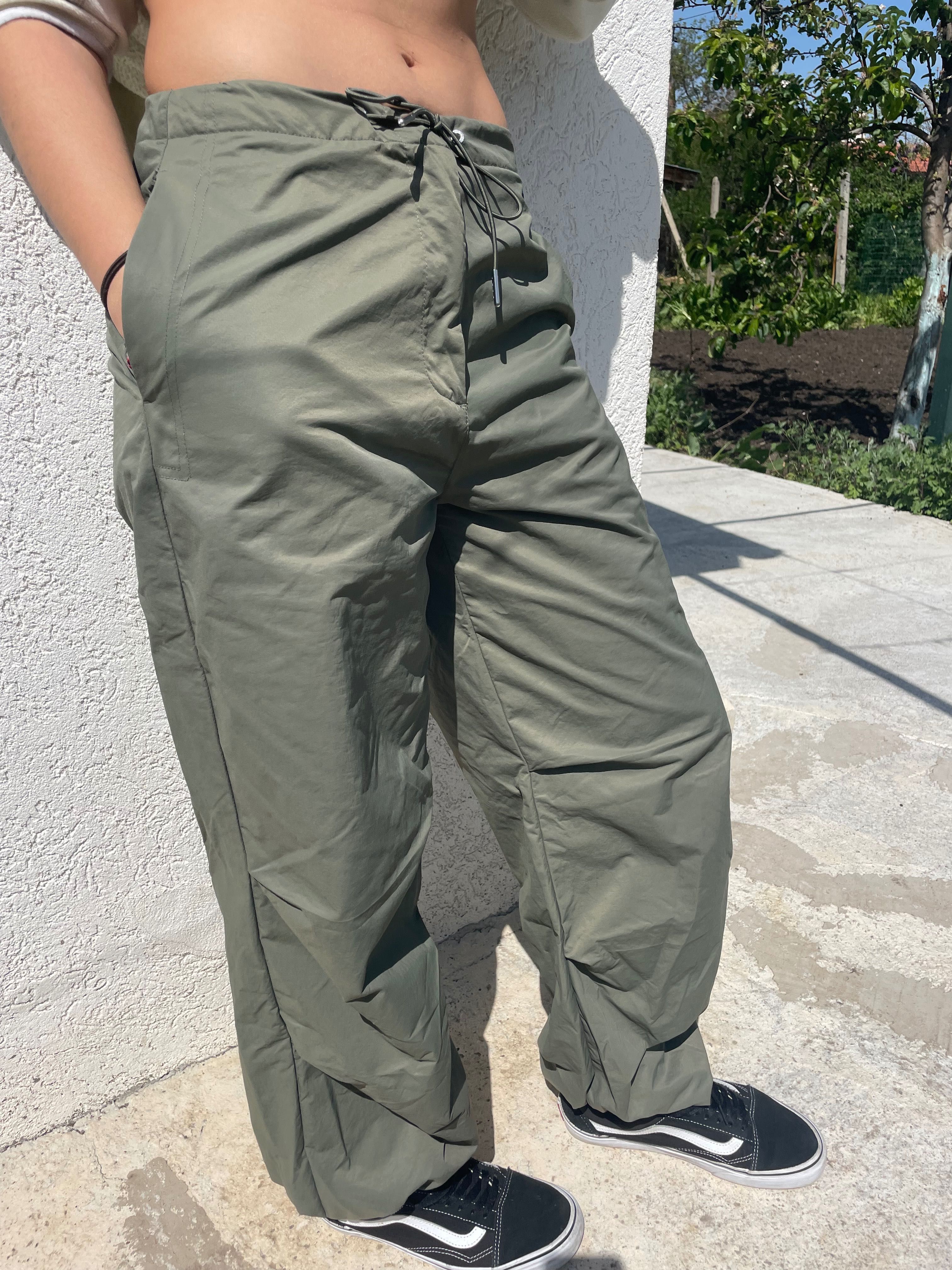 Calvin Klein Jeans parachute pants in olive