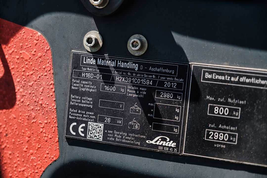 Мотокар Linde H16D - 01 DIESEL / ЛИЗИНГ