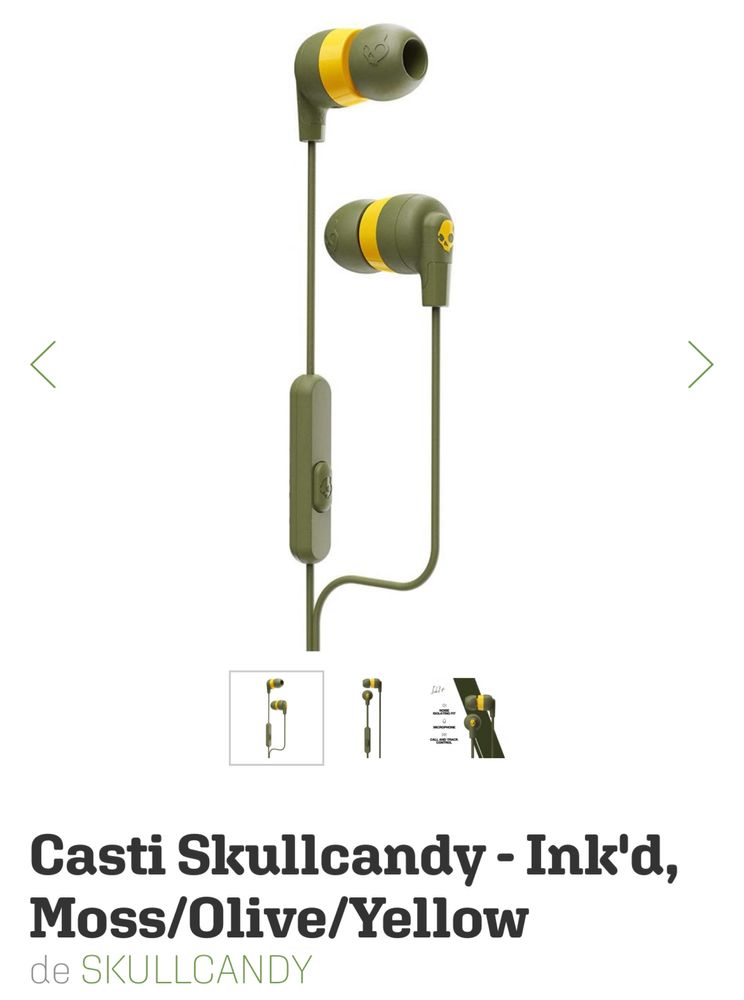 Casti cu fir Skullcandy Inkd