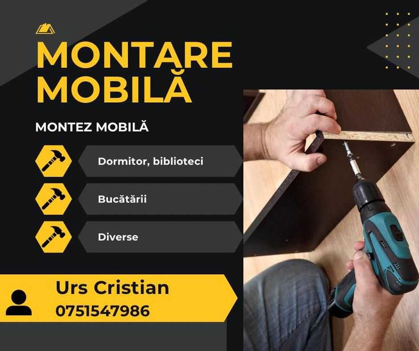 Montez mobilă (dormitor, biblioteci,  bucatarie, diverse)