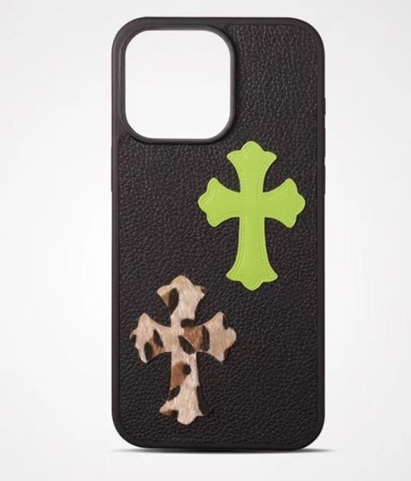 Chrome Hearts Leather Case with patchwork (custom)