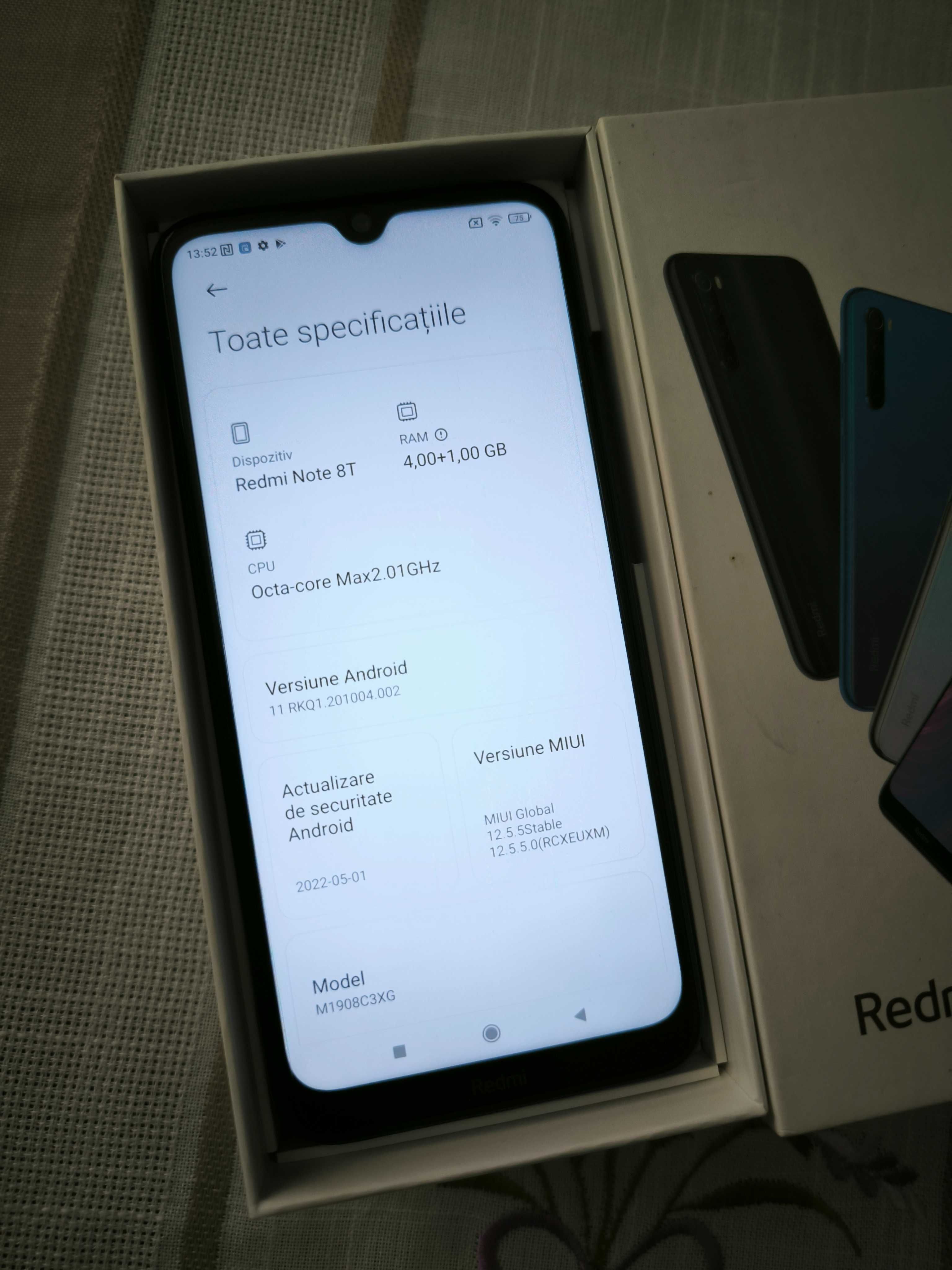 Redmi Note 8T , 64 Gb memorie interna ,4+1 ram ,IMPECABIL , IN CUTIE !