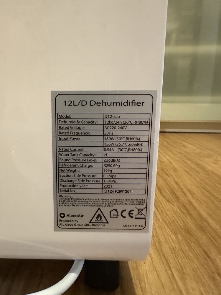 Dezumidificator AlecoAir D12 ECO