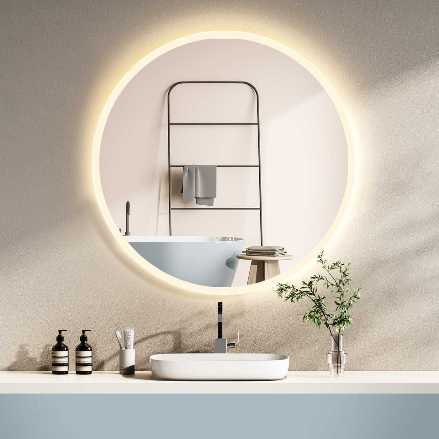 Oglinda baie rotunda,ilumin LED,functie dezaburire,REDUSA de la 700RON
