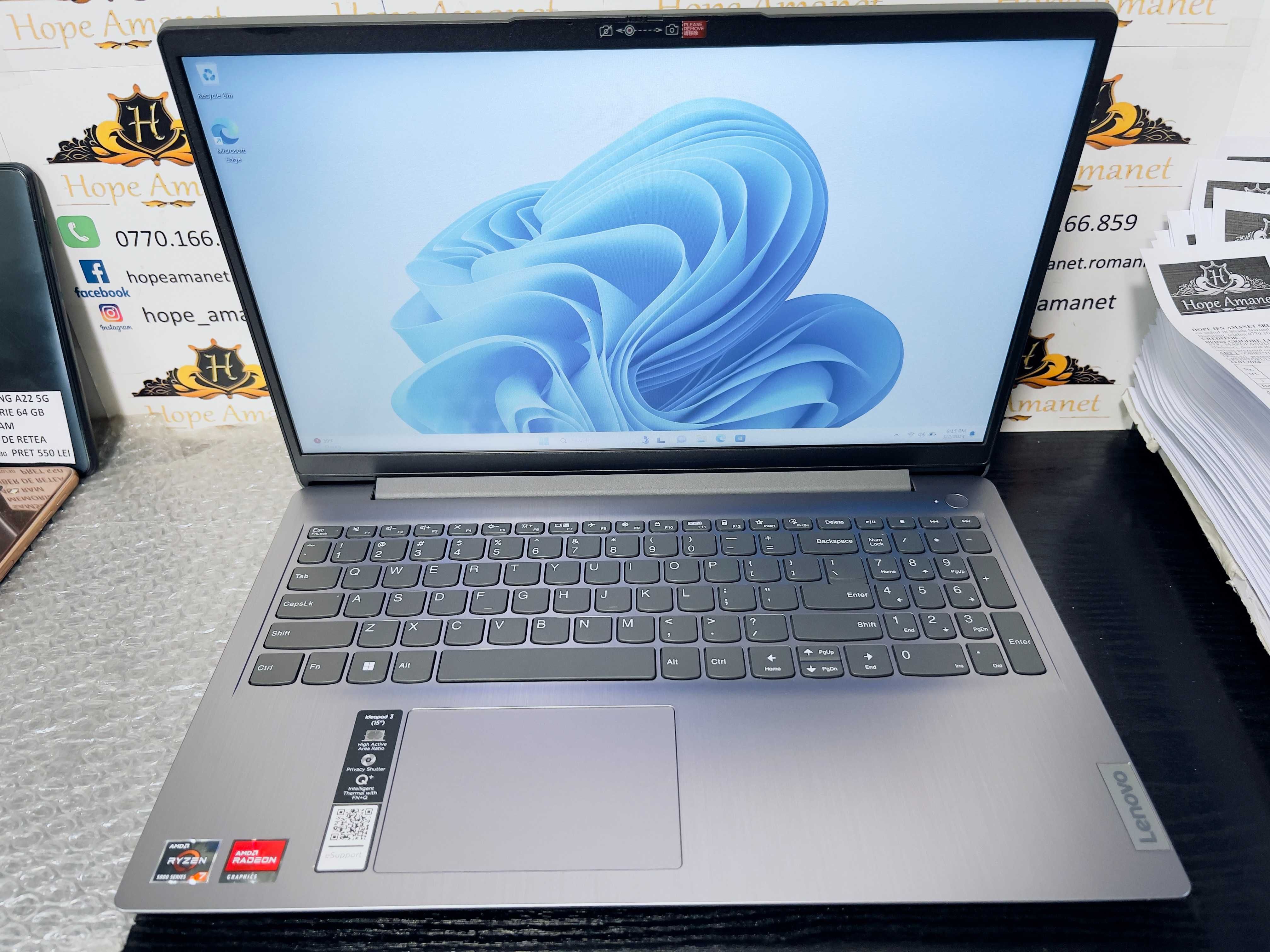 Hope Amanet P10/Laptop Lenovo IdeaPad 3 Ryzen 7-5700U 12GB RAM