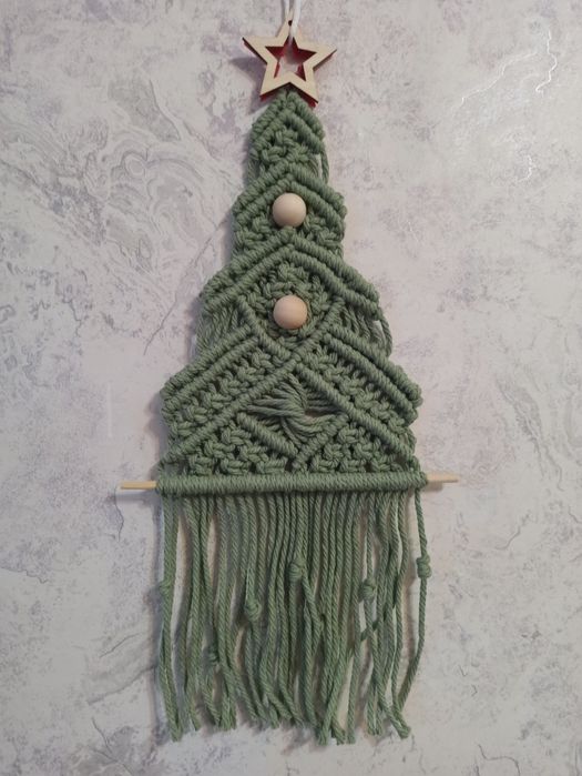 На заказ Панно Ёлочка в технике макраме