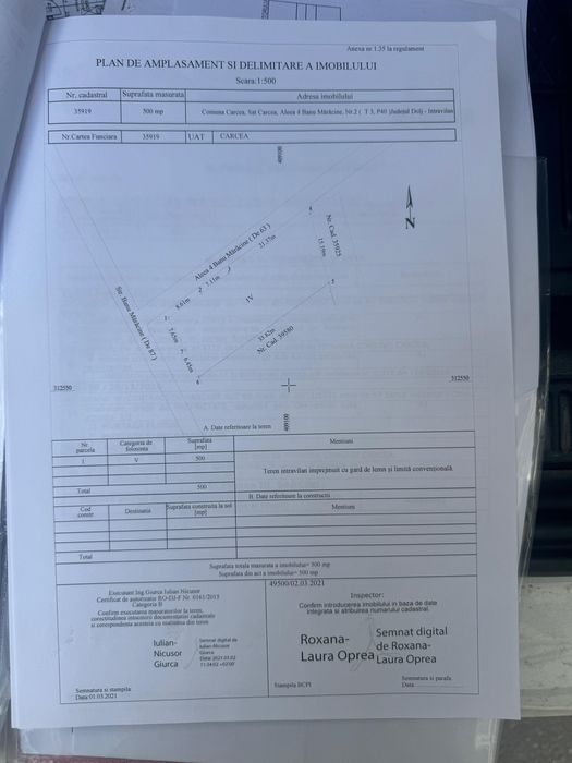 Teren Banu Maracine 500 mp gaze canalizare curent apa