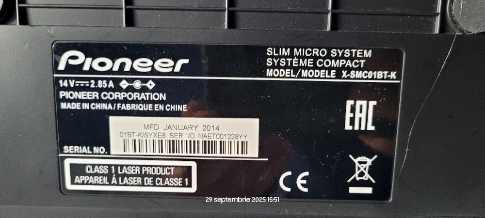 Sistem Pioneer Radio/Bt/Usb/Cd mp3/Aux.