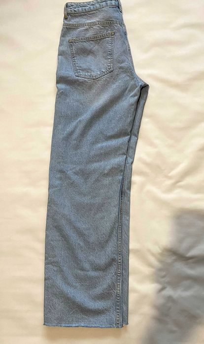 Blugi dama, Zara, albastri, largi, 38, noi